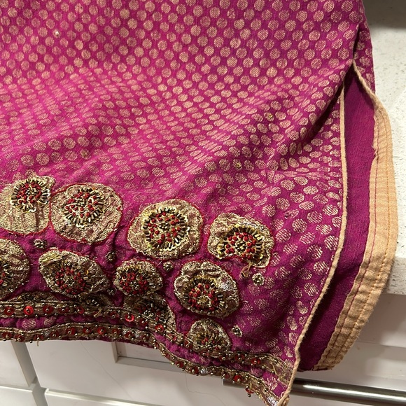 Beautiful Indian vintage hand sewn cotton and brocade top/dress size 38 - Picture 3 of 6